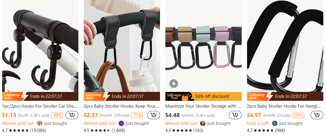 baby  stroller hooks